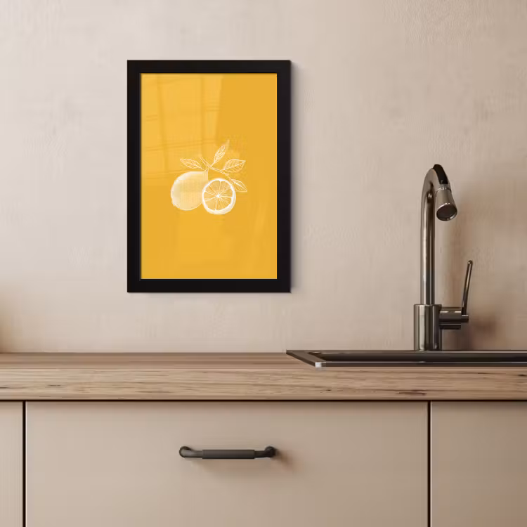 Poster met lijst - Citroenen - Illustratie - Minimalistisch - Geel — 4