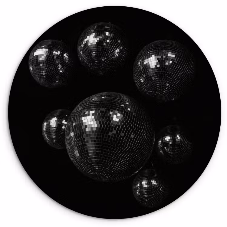Muurcirkel - Discoballen - Minimalistisch - Zwart — 1