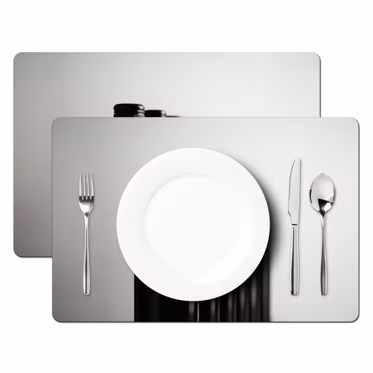 Placemat vinyl - Wijnflessen - Zwart - Minimalistisch — 2