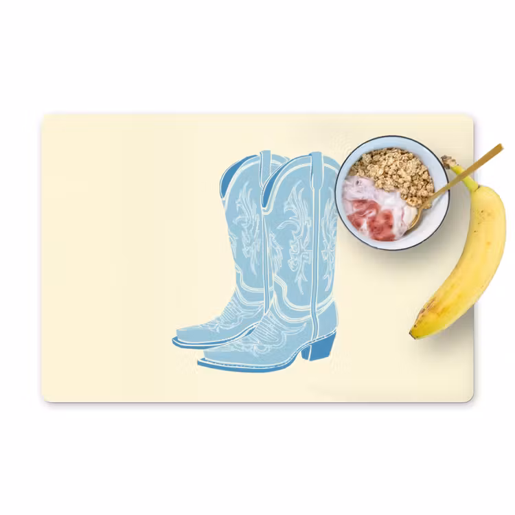 Placemat vinyl - Illustratie - Cowboylaarzen - Patroon — 1