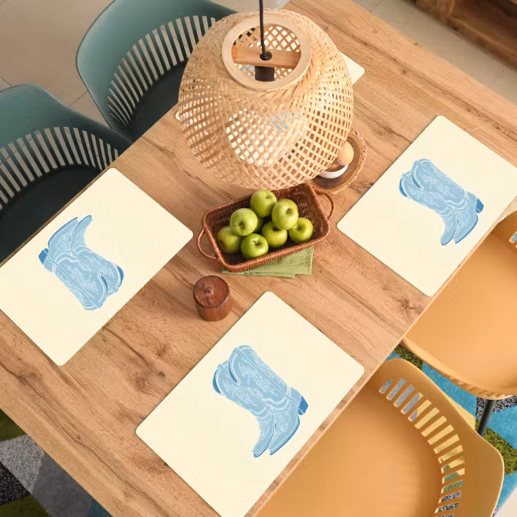 Placemat vinyl - Illustratie - Cowboylaarzen - Patroon — 3