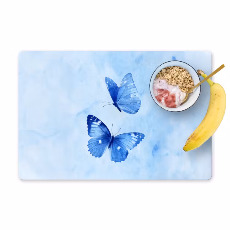 Placemat vinyl - Vlinders - Sierlijk - Blauw — 1