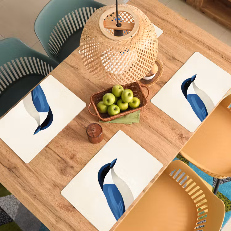 Placemat vinyl - Illustratie - Blauw - Vogel — 3