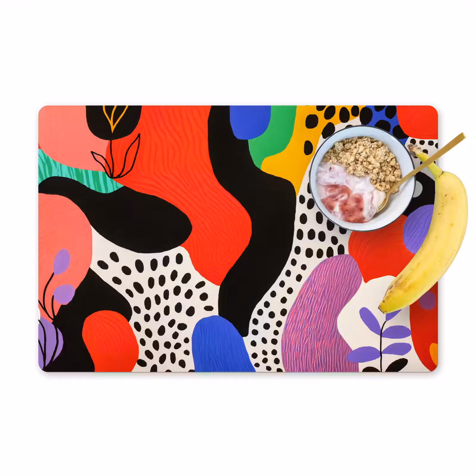 Placemat vinyl - Abstract - Vormen - Kleuren - Stippen — 1