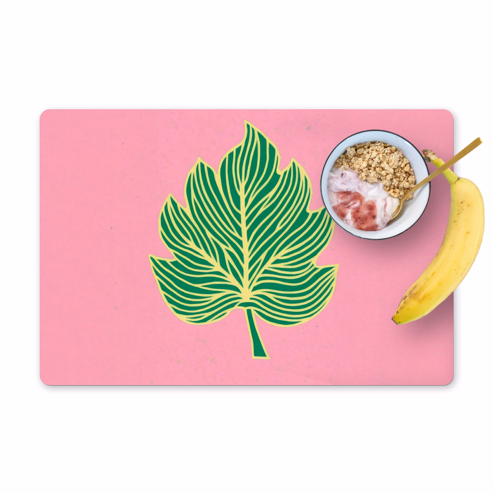Placemat vinyl - Blad - Groen - Illustratie - Minimalistisch — 1