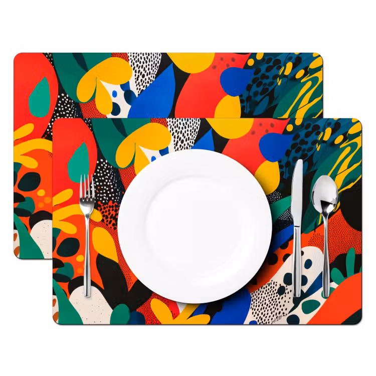 Placemat vinyl - Abstract - Planten - Vormen - Kleurrijk — 2