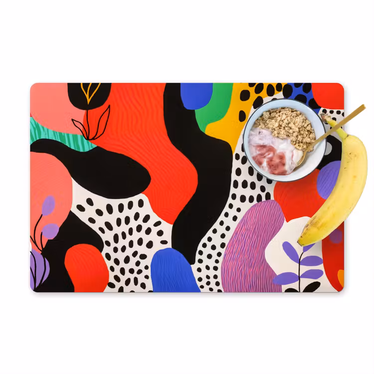 Placemat vinyl - Abstract - Vormen - Kleuren - Stippen — 1