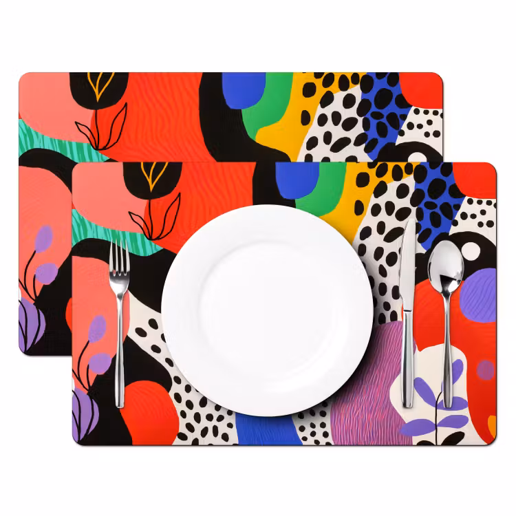 Placemat vinyl - Abstract - Vormen - Kleuren - Stippen — 2
