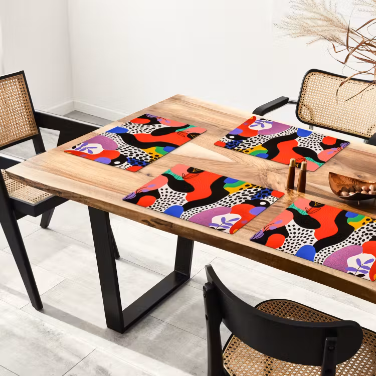 Placemat vinyl - Abstract - Vormen - Kleuren - Stippen — 4