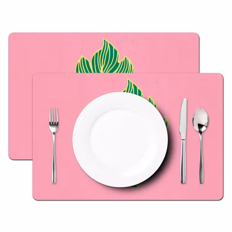 Placemat vinyl - Blad - Groen - Illustratie - Minimalistisch — 2