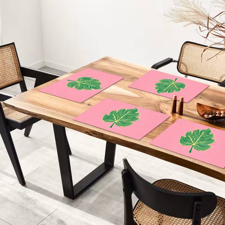Placemat vinyl - Blad - Groen - Illustratie - Minimalistisch — 4