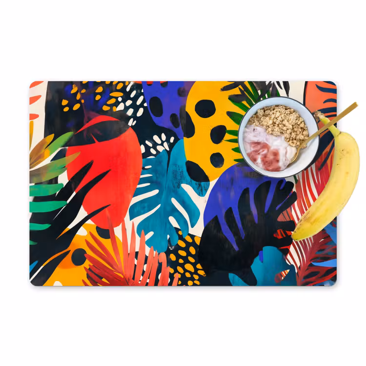 Placemat vinyl - Bladeren - Vormen - Abstract - Kleurrijk — 1