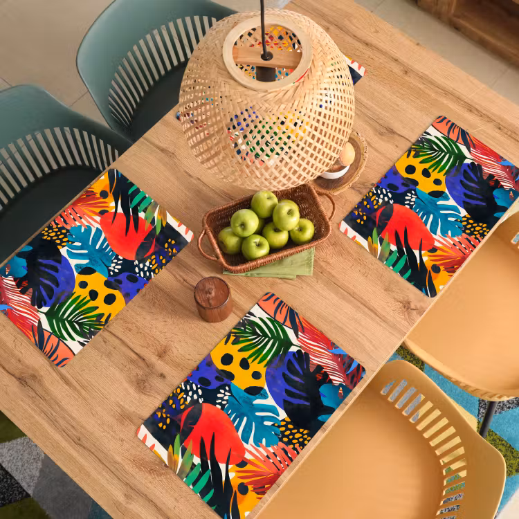 Placemat vinyl - Bladeren - Vormen - Abstract - Kleurrijk — 3