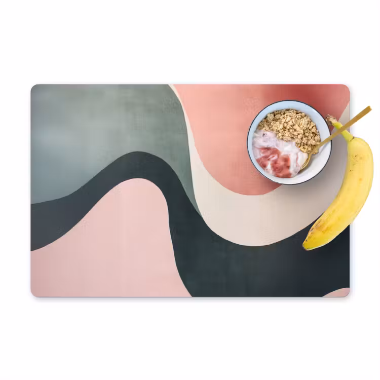 Placemat vinyl - Abstract - Golven - Sierlijk - Roze — 1