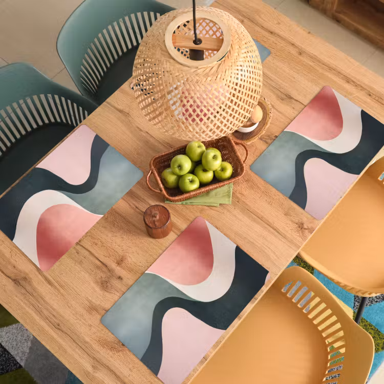 Placemat vinyl - Abstract - Golven - Sierlijk - Roze — 3