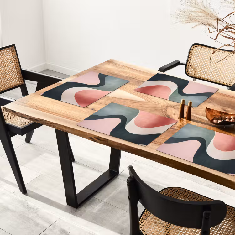 Placemat vinyl - Abstract - Golven - Sierlijk - Roze — 4