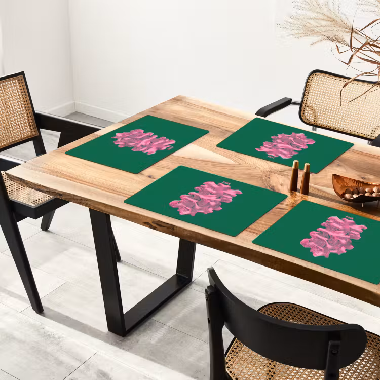 Placemat vinyl - Abstract - Pink - Lijnen - Groen — 4