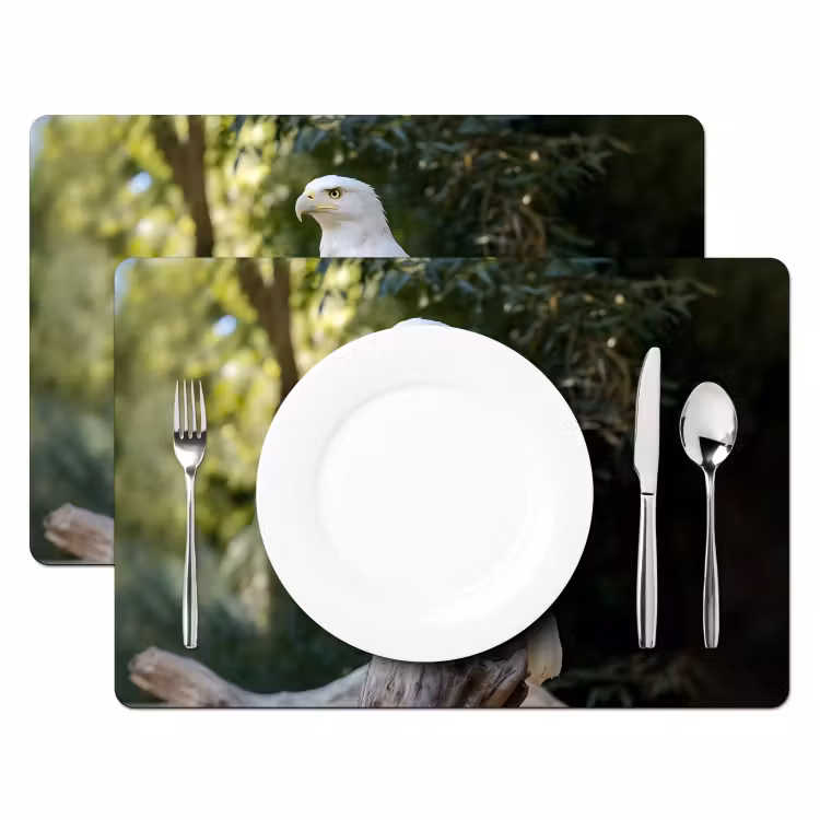 Placemat vinyl - Arend - Hout - Wit - Planten — 2