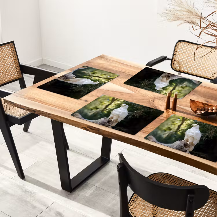 Placemat vinyl - Arend - Hout - Wit - Planten — 4