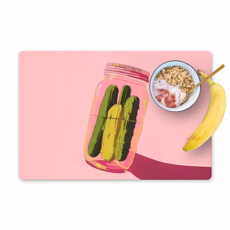 Placemat vinyl - Augurken - Pot - Schaduw - Roze — 1