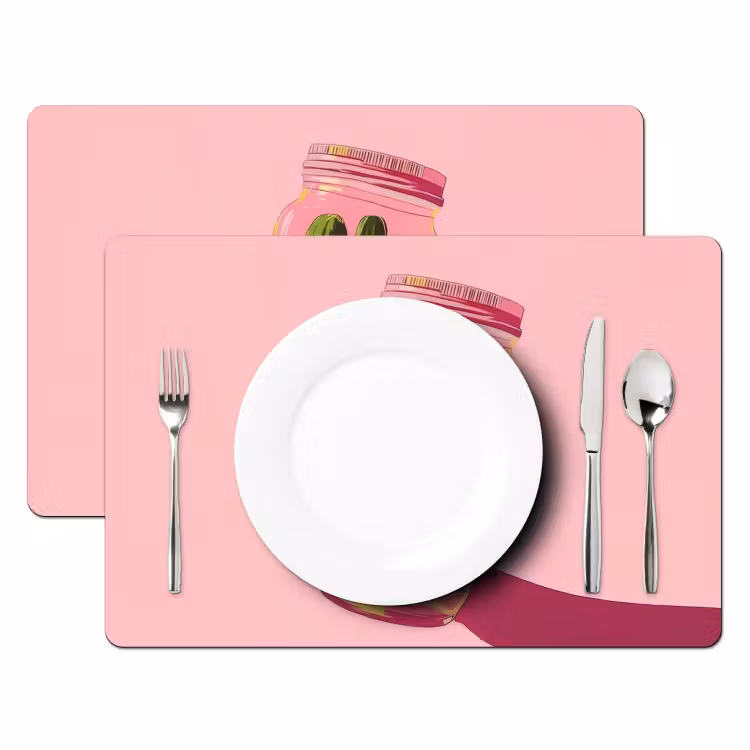 Placemat vinyl - Augurken - Pot - Schaduw - Roze — 2