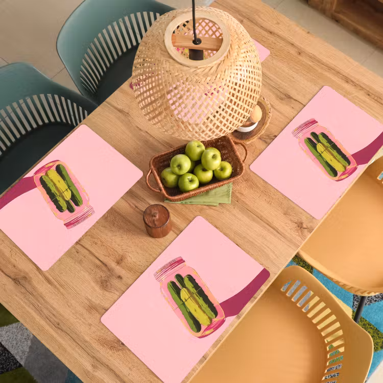 Placemat vinyl - Augurken - Pot - Schaduw - Roze — 3