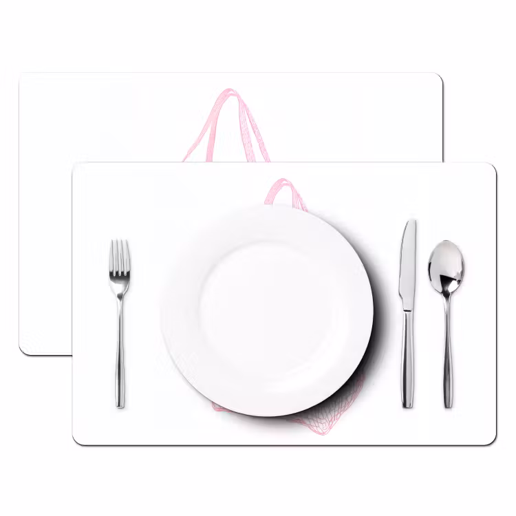 Placemat vinyl - Netzakje - Roze - Illustratie - Limoenen — 2