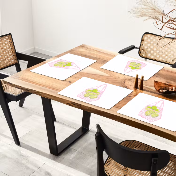 Placemat vinyl - Netzakje - Roze - Illustratie - Limoenen — 4