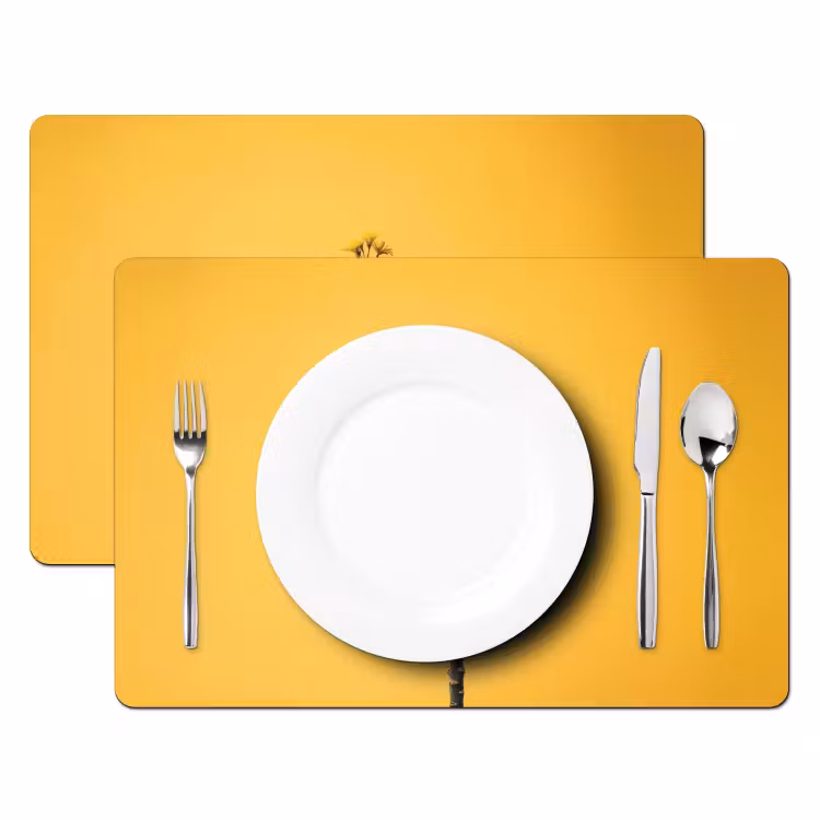 Placemat vinyl - Plant - Minimalistisch - Bloem - Geel — 2