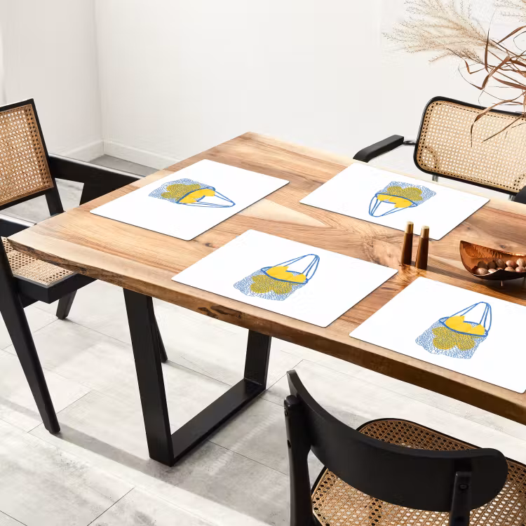 Placemat vinyl - Tas - Blauw - Citroenen - Illustratie — 4