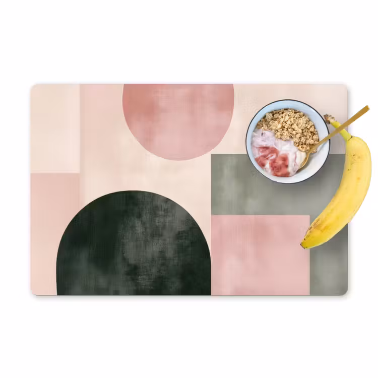 Placemat vinyl - Vormen - Abstract - Cirkel - Zwart — 1