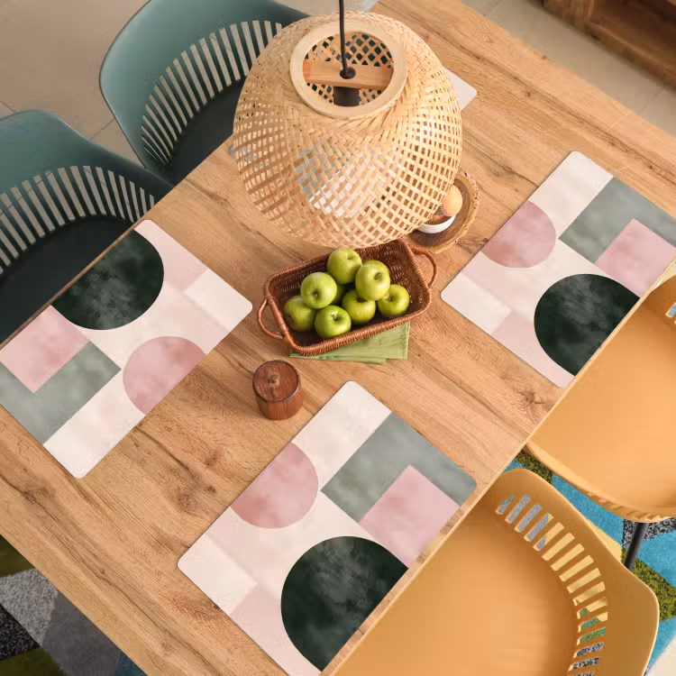 Placemat vinyl - Vormen - Abstract - Cirkel - Zwart — 3