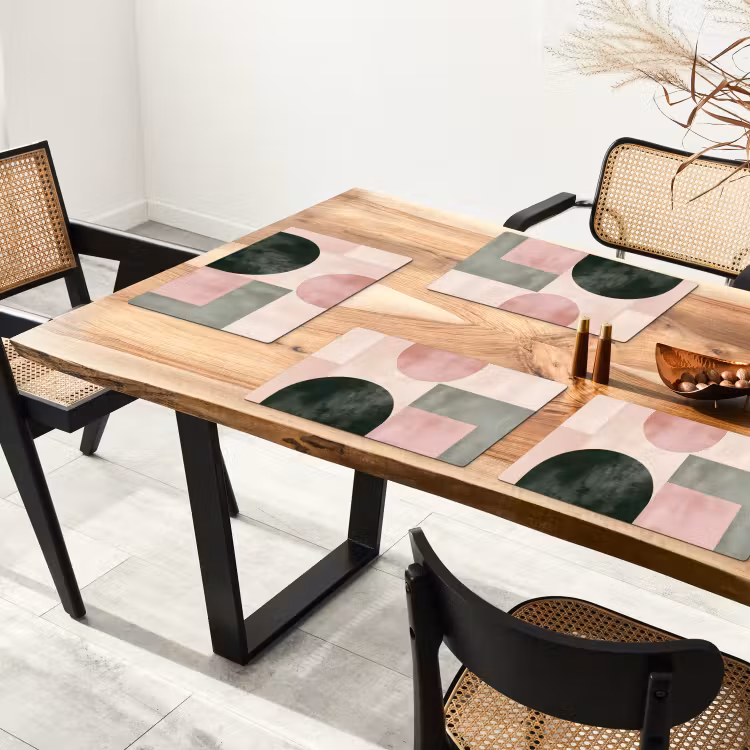 Placemat vinyl - Vormen - Abstract - Cirkel - Zwart — 4