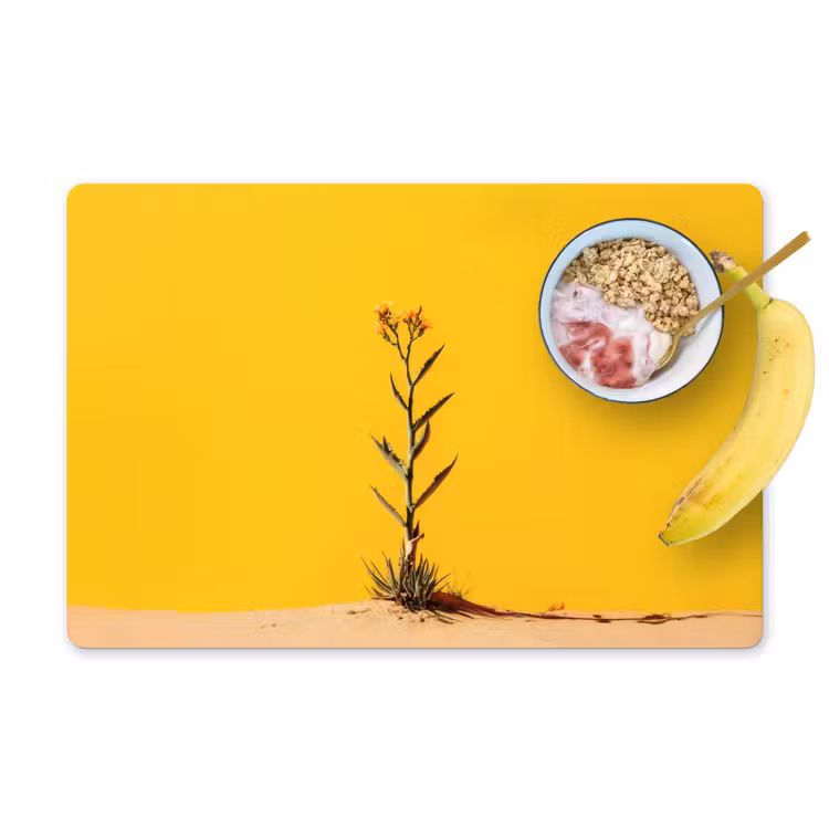Placemat vinyl - Zand - Plant - Geel - Minimalitisch — 1