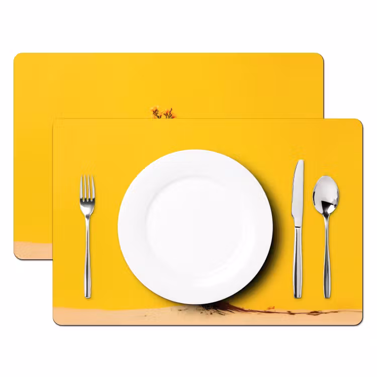 Placemat vinyl - Zand - Plant - Geel - Minimalitisch — 2