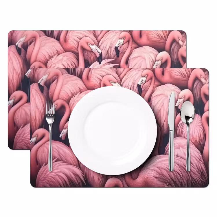 Placemat vinyl - Flamingo - Roze - Dieren — 2