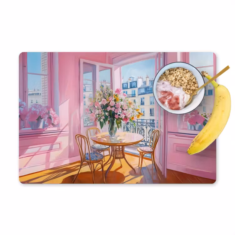 Placemat vinyl - Pink - City - Bloemen — 1