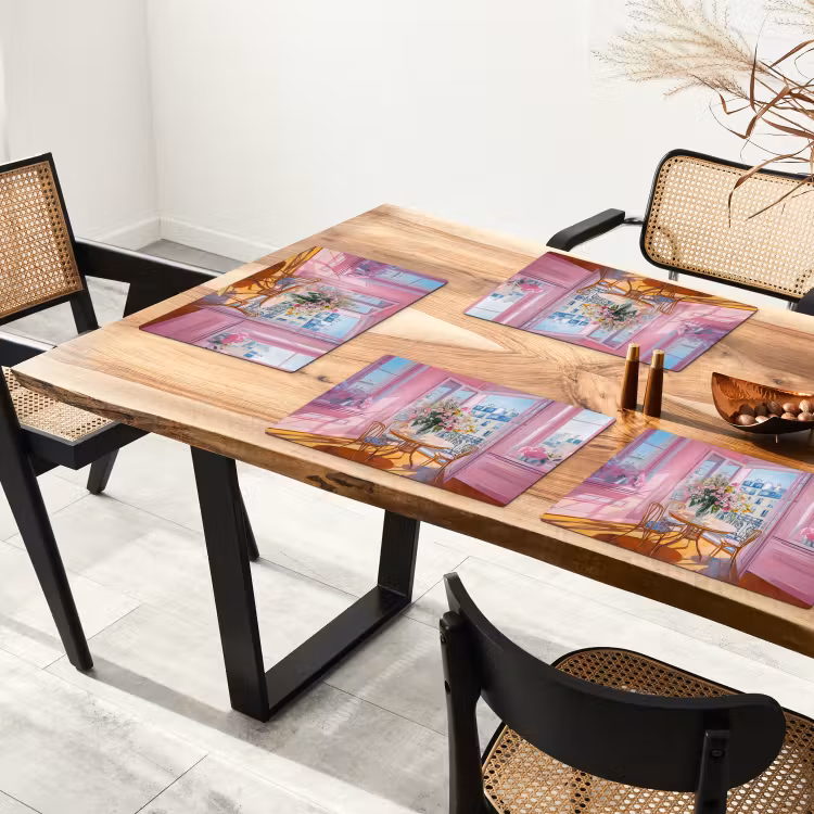 Placemat vinyl - Pink - City - Bloemen — 4