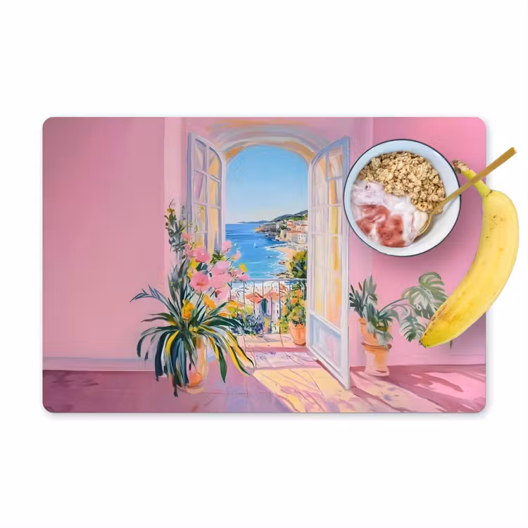 Placemat vinyl - Roze - Buiten - Verf — 1