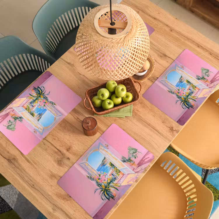 Placemat vinyl - Roze - Buiten - Verf — 3