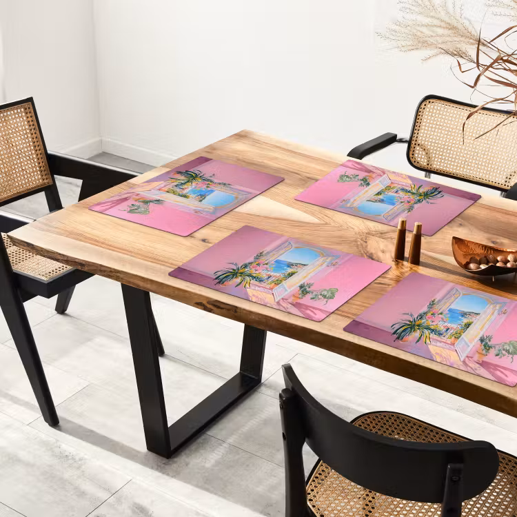 Placemat vinyl - Roze - Buiten - Verf — 4
