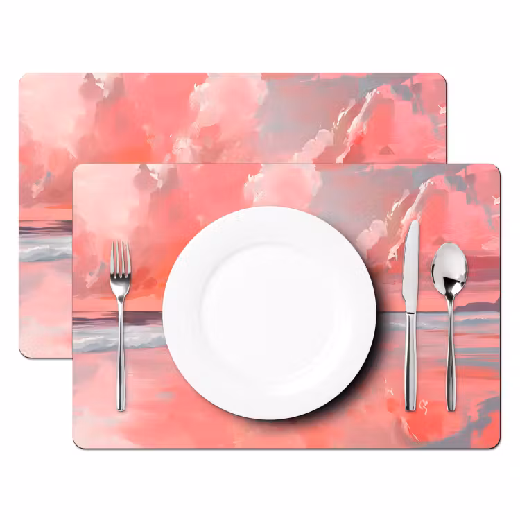 Placemat vinyl - Roze - Surfen - Zee — 2