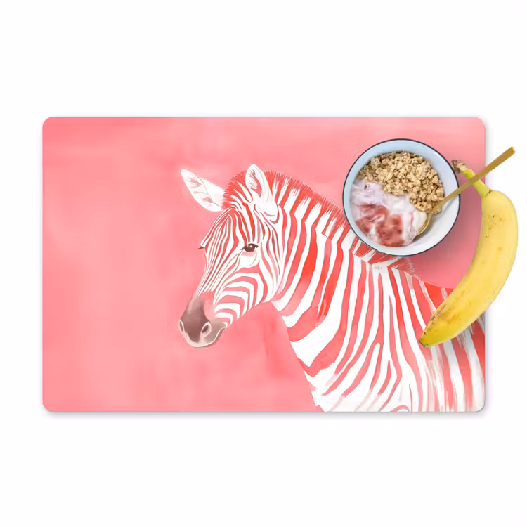 Placemat vinyl - Zebra - Pink - Verf — 1