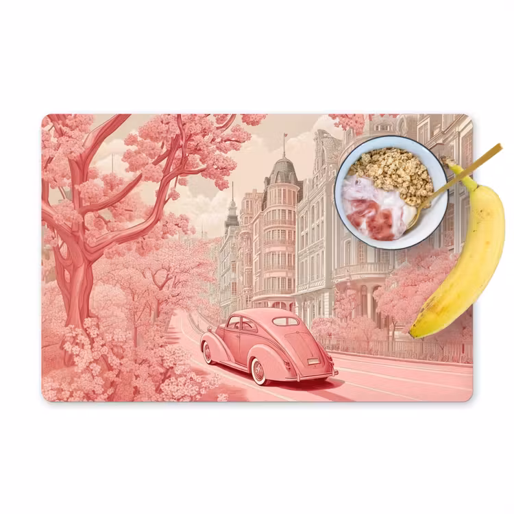 Placemat vinyl - City - Car - Pink — 1
