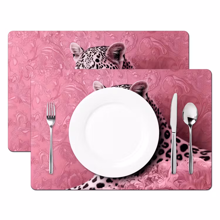 Placemat vinyl - Panter - Luxe - Roze — 2