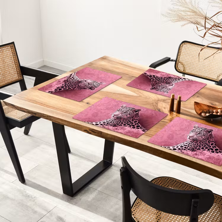 Placemat vinyl - Panter - Luxe - Roze — 4