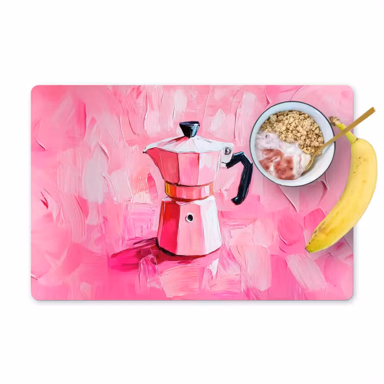 Placemat vinyl - Roze - Verf - Coffee — 1