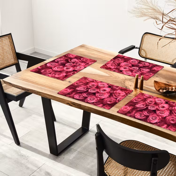 Placemat vinyl - Rozen - Pink - Bloem — 4