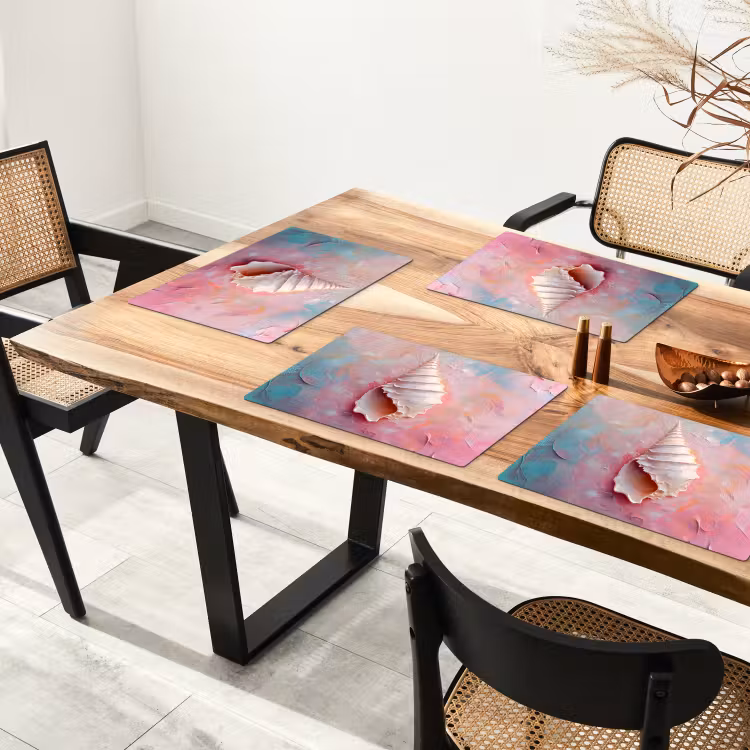Placemat vinyl - Schelp - Pastel - Pink — 4