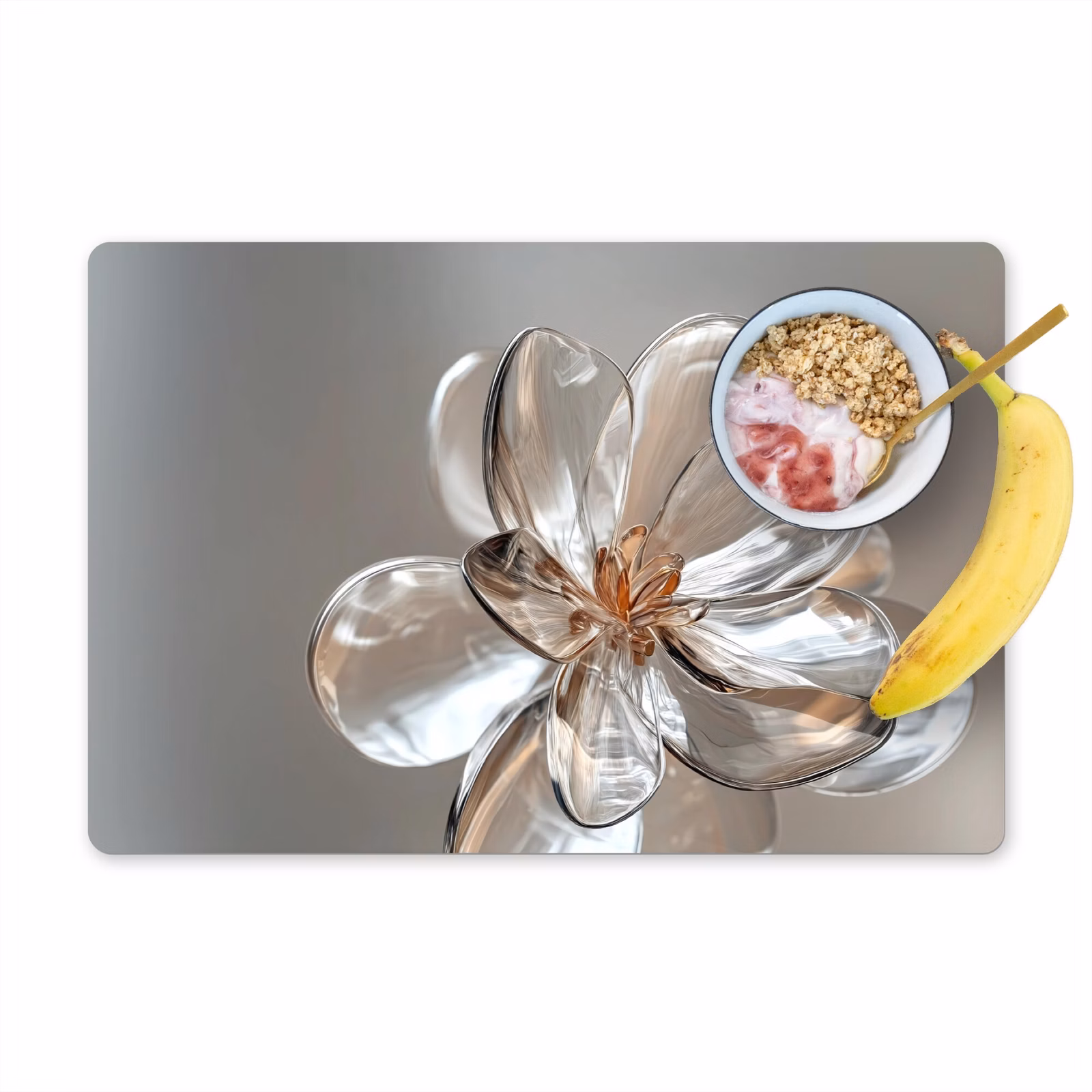Placemat vinyl - Bloem - Glazen - Doorzichtig — 1